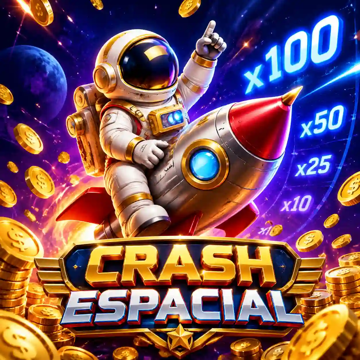 Capa do jogo Spaceman, crash game com astronauta